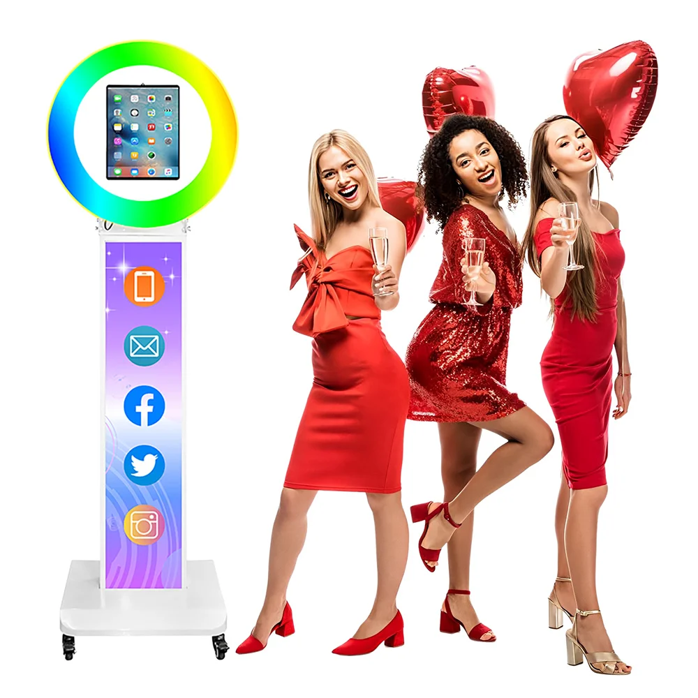 

iPad Photo Booth Machine Metal Shell iPad Photobooth Free Customized LOGO with Ring Light for iPad 10.2'' 10.9'' 11'' 12.9'' ﻿