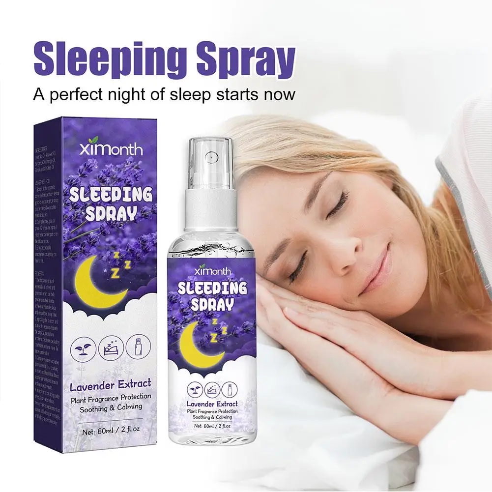 Lavender Sleep Spray 60ml Aromatherapy Sleep Lavender Vanilla Pillow Mist Sleep Pillow Spray For Room Linen Deep Sleep Spra M6Z6