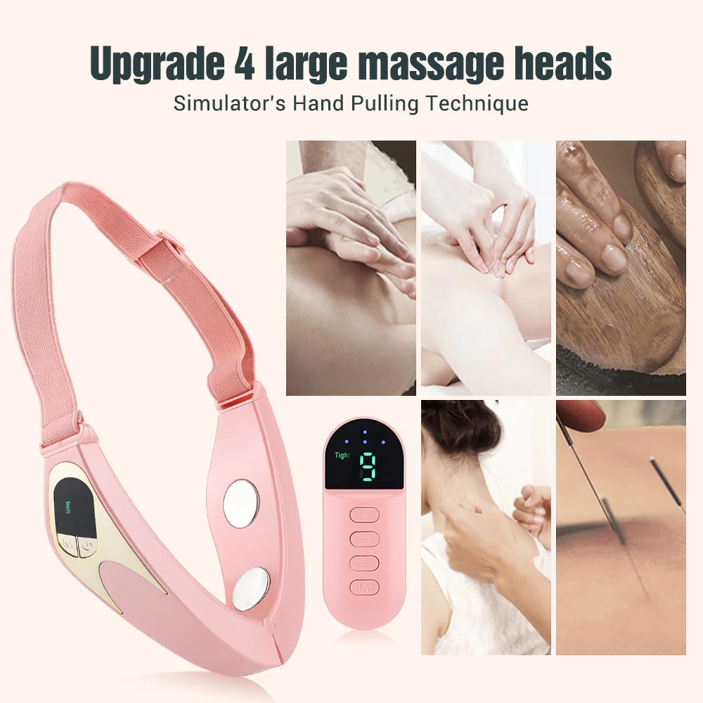 Remote Control Face Slimming Device EMS Micro Current V Face Instrument Double Chin Lifting Tightening Facial Massage Tool Care