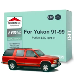 17Pcs Car Accessories For GMC Yukon 1991 1992 1993 1994 1995 1996 1997 1998 1999 Canbus Dome License Plate LED Interior Light