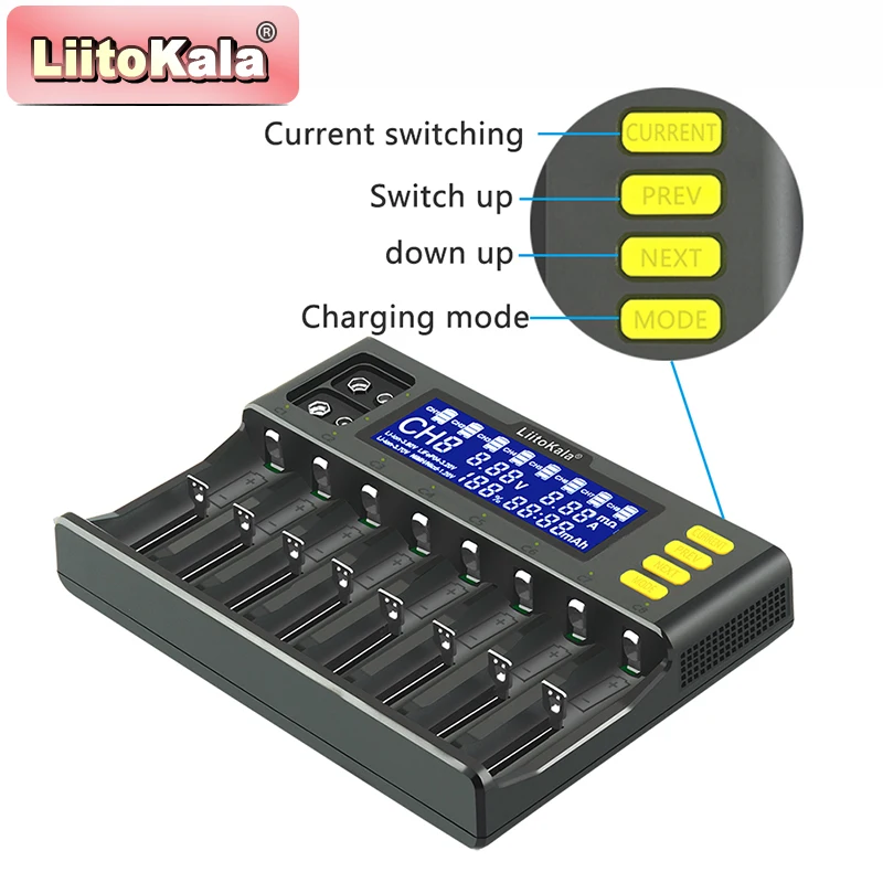 LiitoKala Lii-S8 8-Slot Smart Universal Battery Charger – 2A Fast