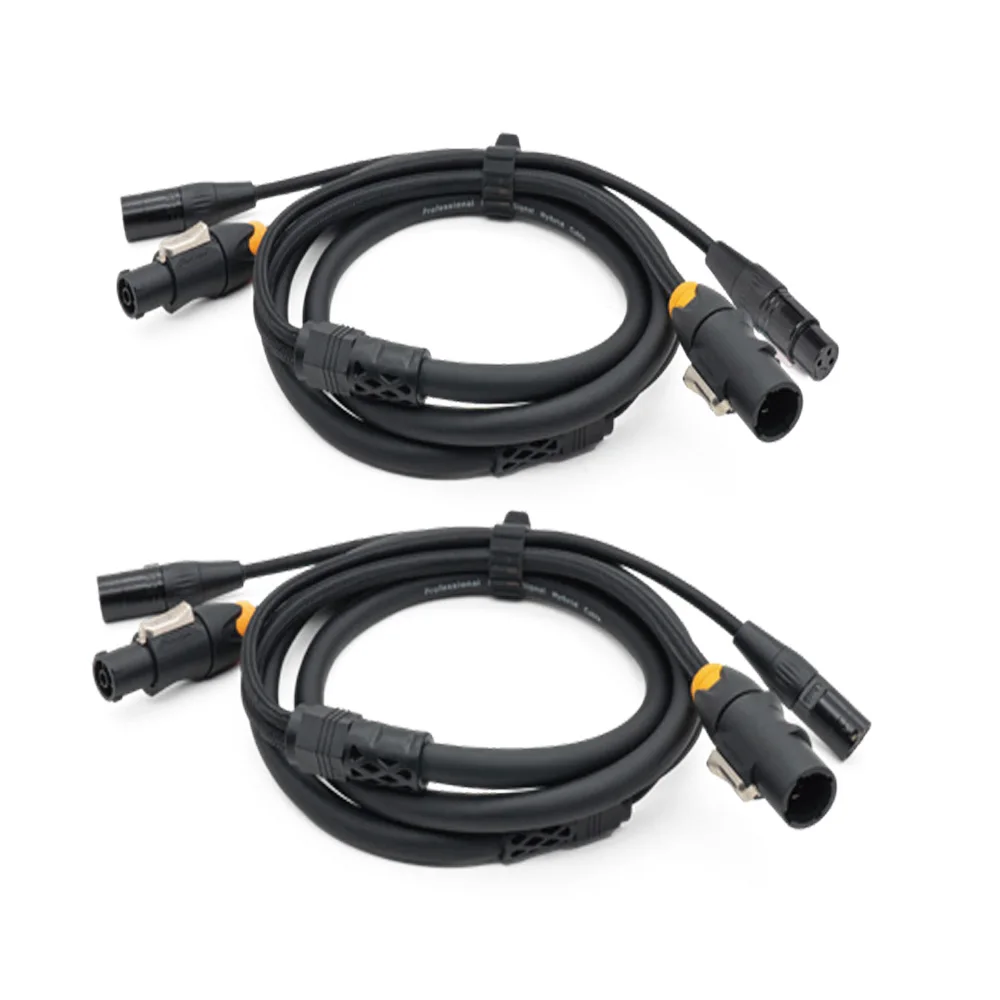 Series 2 channel professional power & signal hybrid cable with cat6.0 OFC oxygen-free without plug copper Braided shield