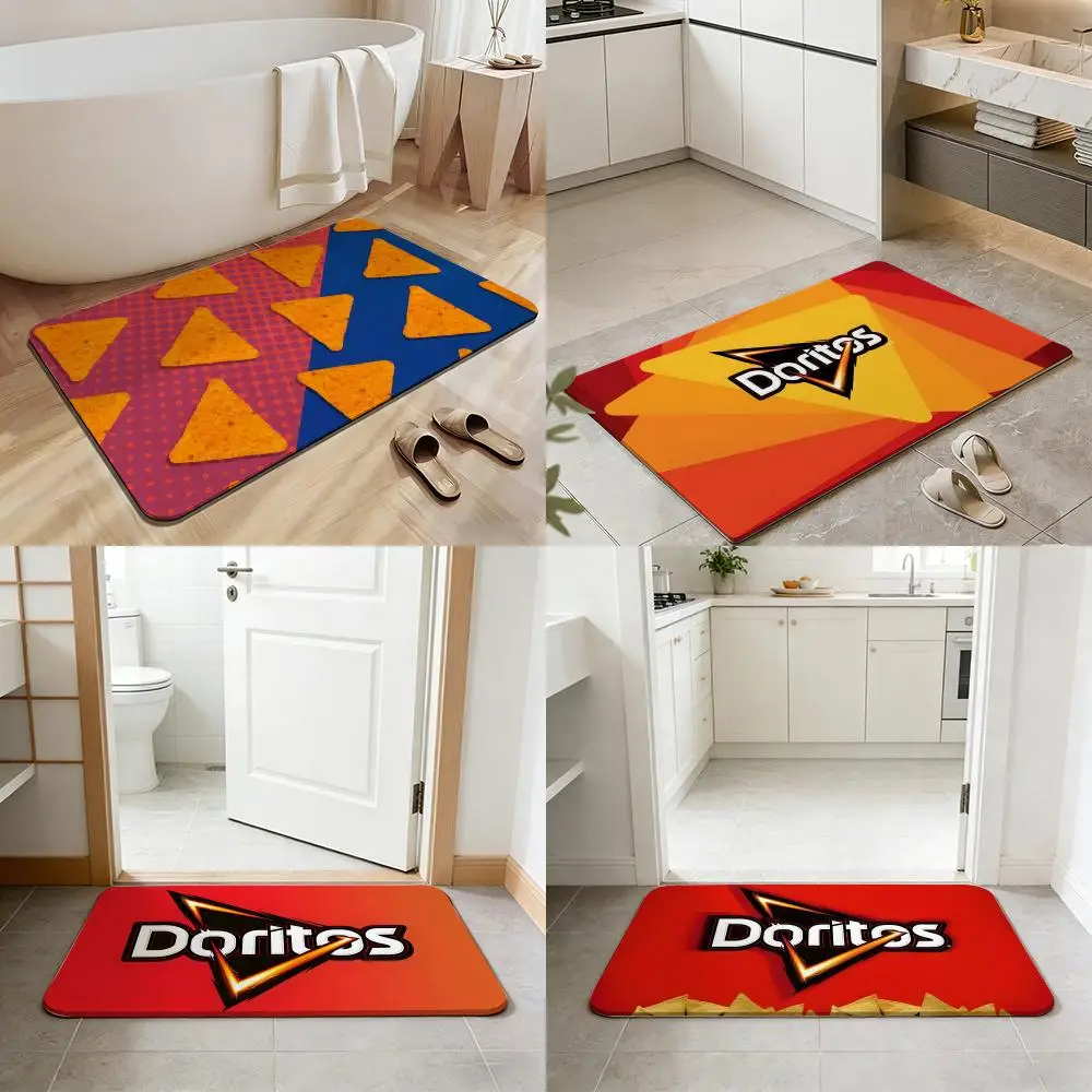 Snack D-Doritos Floor Mat Non-slip Quick-dry Diatomaceous Earth Bath Mat, Absorbent Doormat