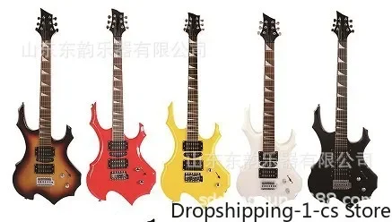 The new model is matched with a 24-product special-shaped flame electric guitar set. Beginner learning guitar set speakers