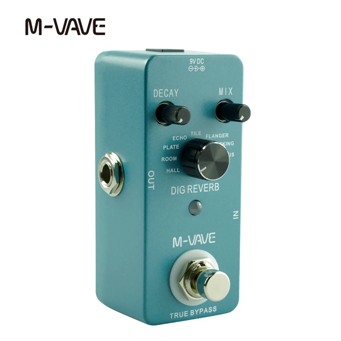 M-VAVE DIG REVERB Electric Guitar Effect Pedal Digital Reverb Effect 9 Reverb Types Decay & Mix Control True Bypass Pedal
