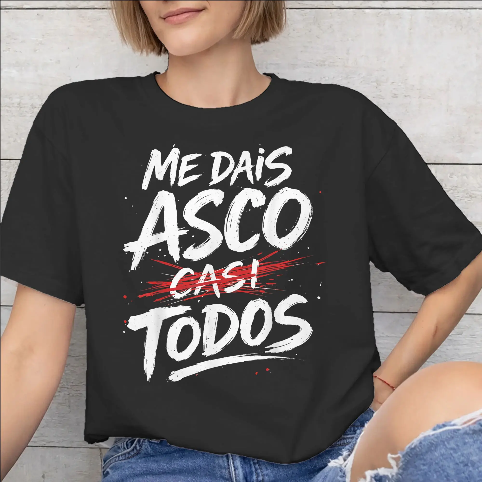 Мужская и женская футболка Me Dais Asco Casi Todos из чистого хлопка, новинка, верхняя одежда