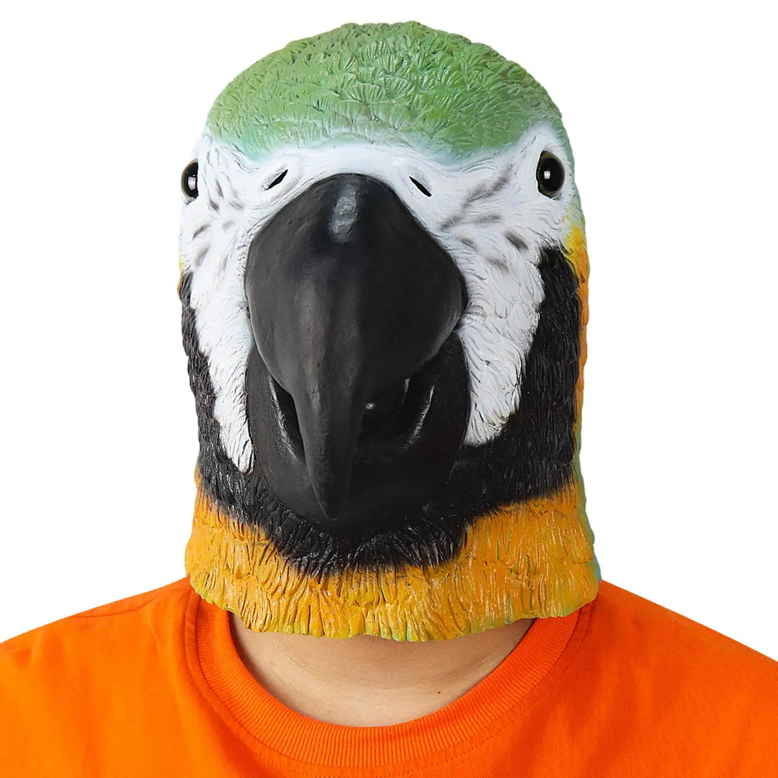 

Маска на голову с попугаем, костюм, реквизит для взрослых, костюмы для косплея, латексная забавная маска на голову для фотосессии, Хэллоуина