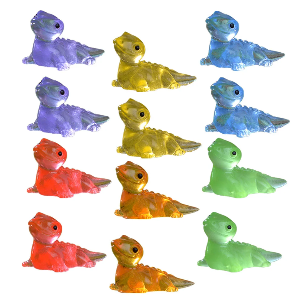 30 Pcs Micro Landscape Lizard Miniature Ornament Luminous Glowing Resin Garden Figurine
