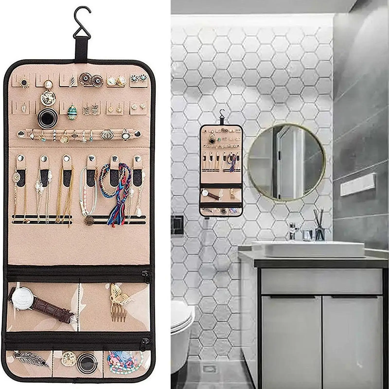 

Jewelry Hanging Bag Necklace Display for ,Earrings, Ball Earrings, Dangling Earrings,Hoop Earrings Earring Storage Bag