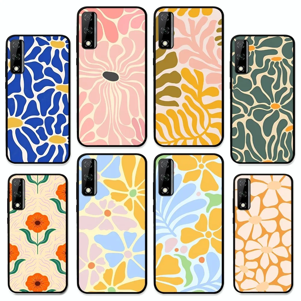 Funda de teléfono de mercado de flores abstractas para Huawei Y9 6 7 5 Prime Enjoy 7s 7 8 plus 7a 9e 9plus 8E Lite Psmart Shell