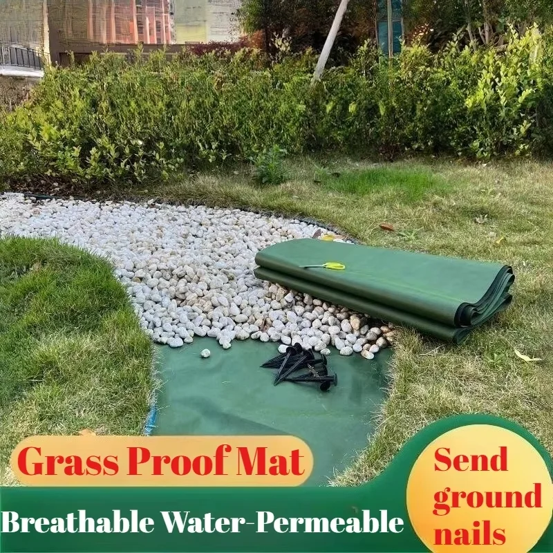 Permeable Landscape Fabric Green Weed Barrier Fabric Thick Geotextile Under Gravel Garden Weed Control Mat for Courtyard Base