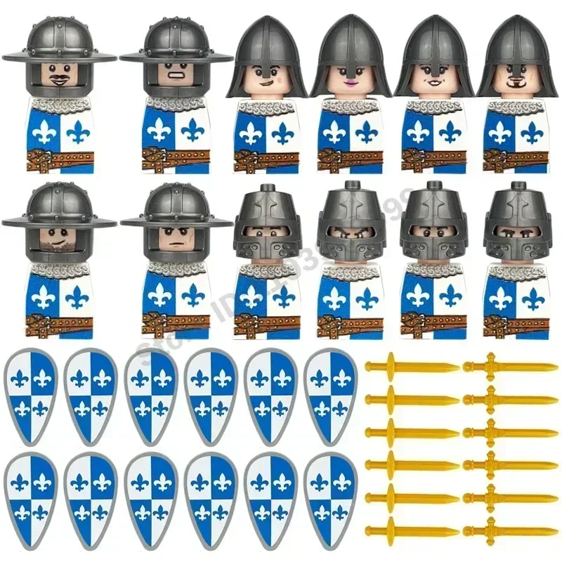 Crusader Knights Roman Warriors Middle Ages Medieval Europe Military Building Blocks Figures Castle Kingdom King Legion Set