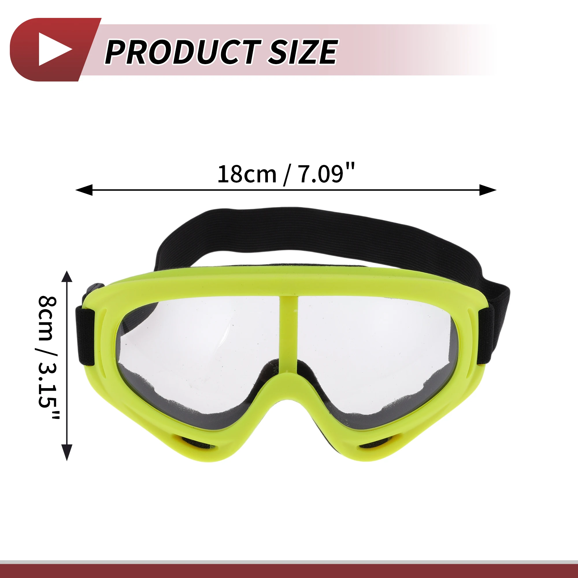 

X Autohaux 1 Set Motorcycle Riding Goggles PC PU Outdoor Sports Goggles for Motocross Dirt Bike Transparent Lens Yellow Frame