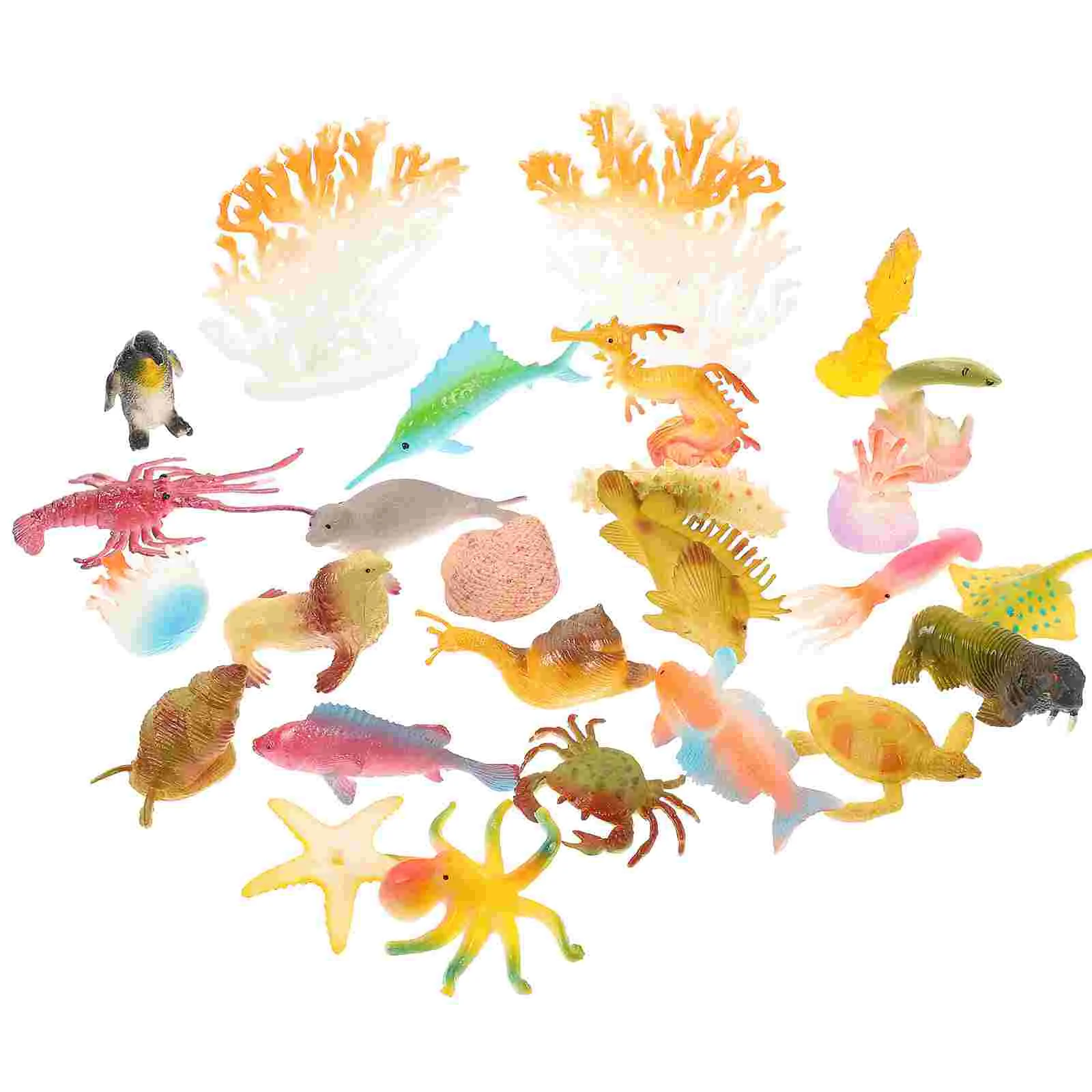 

26 Pcs Simulated Marine Animals Bath Toys Model Lifelike Ocean Models Child The