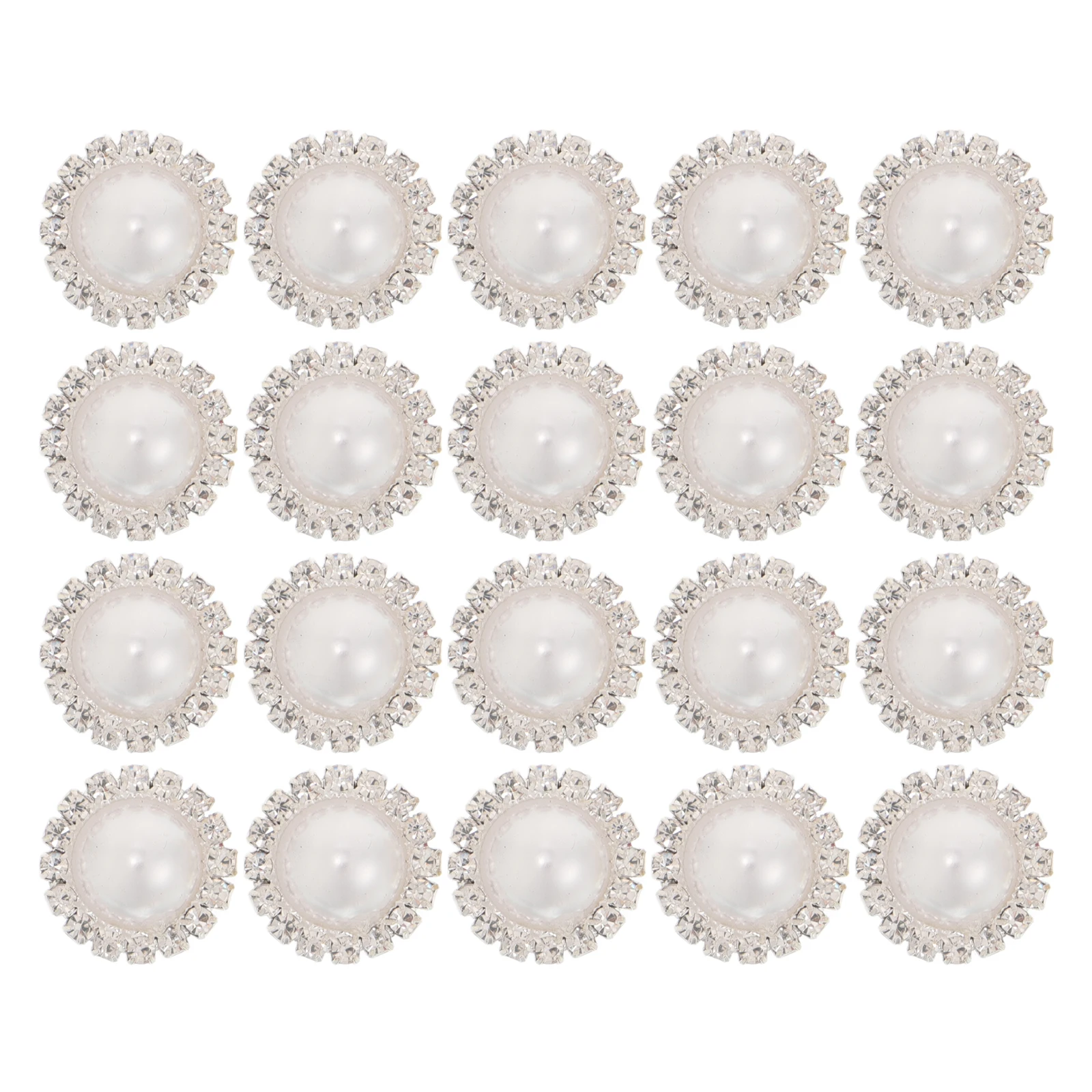 

20 Pcs Pearl Flower Plate Diamond Buckle Decorative Sewing Buttons for Sweaters Women Bulk Bow Tie Beige Pearl Design Easy Sew