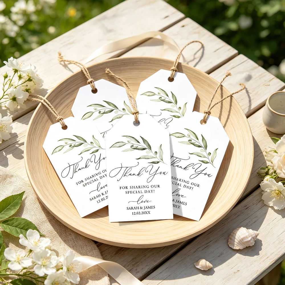 20pcs Custom Name Date Eucalyp - Kraft Hang Tag ulasan dan harga