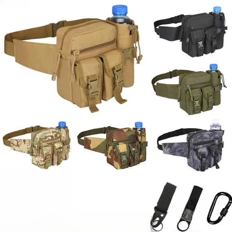 アウトドアメンズレジャーフィッシングルアーバッグ戦術的なウォーターボトルウエストバッグレッグバッグ胸吊り下げバッグ多機能ツールバッグ