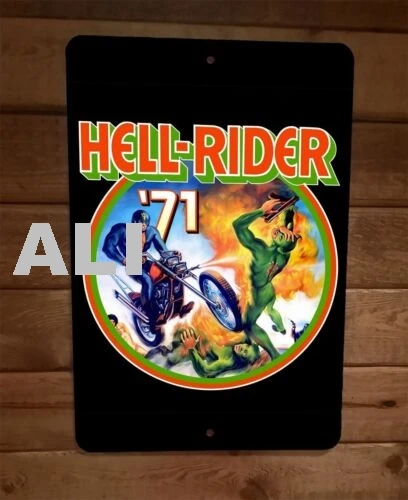 Hell Rider 71 Motorcycle Comic 8x12 Metal Wall Sign sign