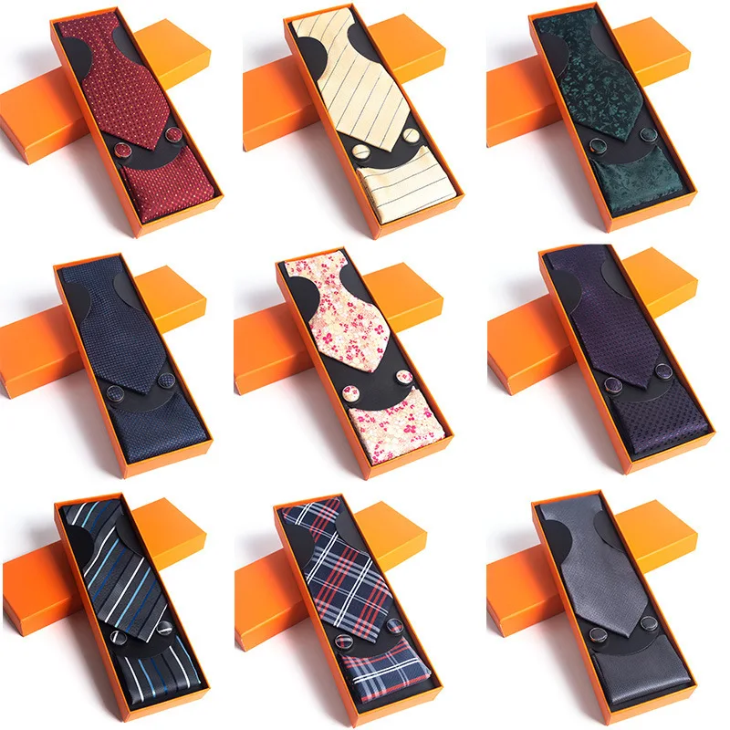 

Tie Wedding Wedding Groom Wedding Handmade formal dress Multi-function suit Business men's tie suit Orange gift box