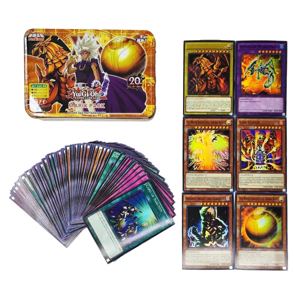 Yu gi ohホログラフィックカード,ブリキの箱,デッキ,英語のTCG,ダークマジシャンコレクション,ゴールデンカードゲーム