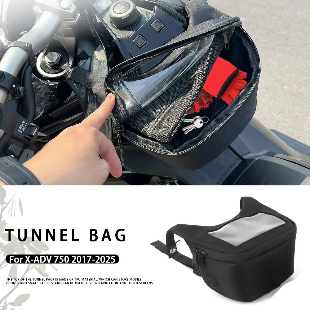 

Fit For HONDA X-ADV750 X-ADV 750 2025-2017 Motorcycle Scooter Tunnel Fuel Tank Bag X ADV XADV 750 Travel Bag Black