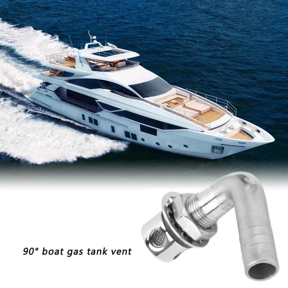 Universal Fit 316 Stainless Steel Boat Gas Tank Vent 90 Degree Angle Marine Fuel Vent Yacht Fuel Vent Gas System
