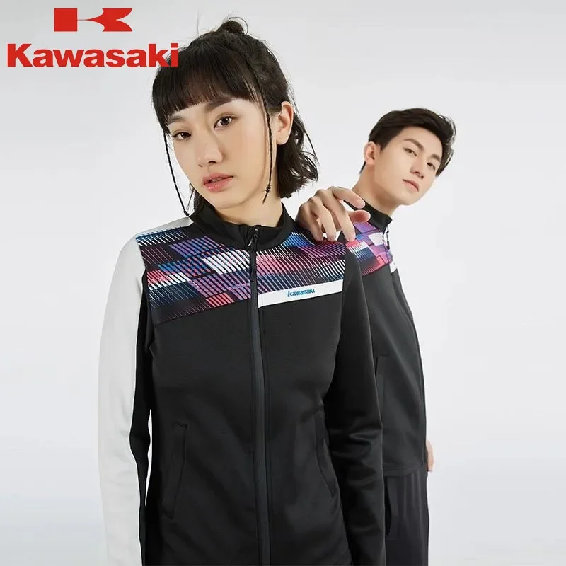 Kawasaki Badminton Clothes Women's New Autumn And Winter Casual Stand-up Collar Cportswear Men's Jacket Knitted Jacket Thickened