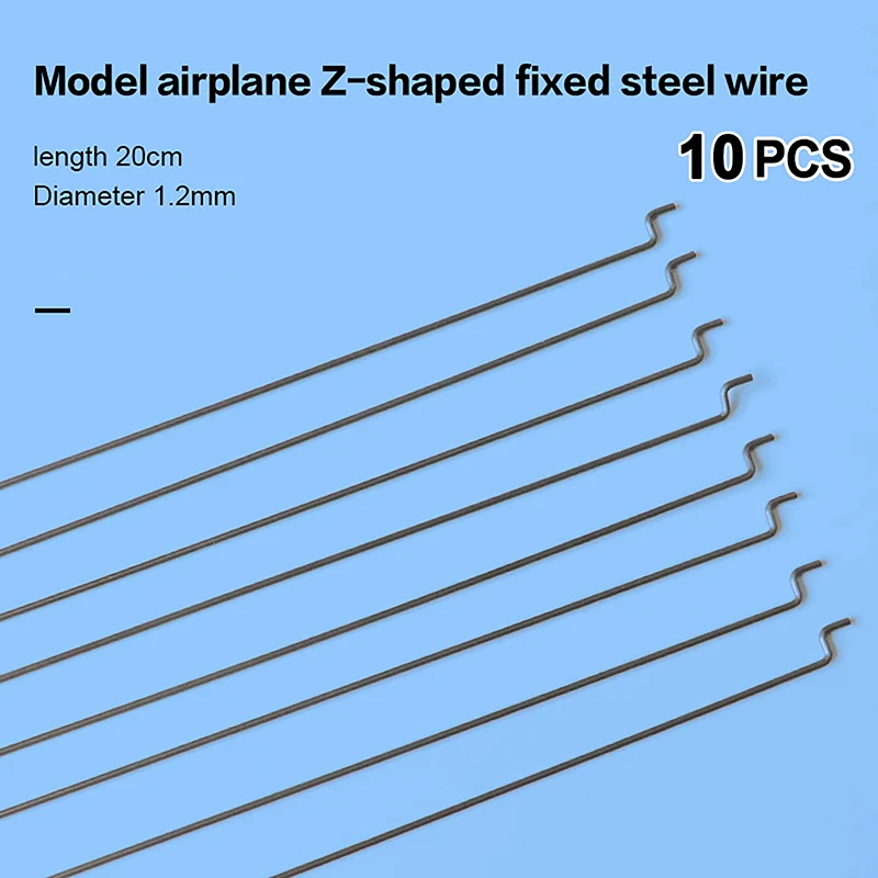 10Pcs Z-Type Servo Pull Rod Diameter 1.2MM Length 20CM Steel Wire Pull Rod Servo Angle Control Lever For RC Airplane
