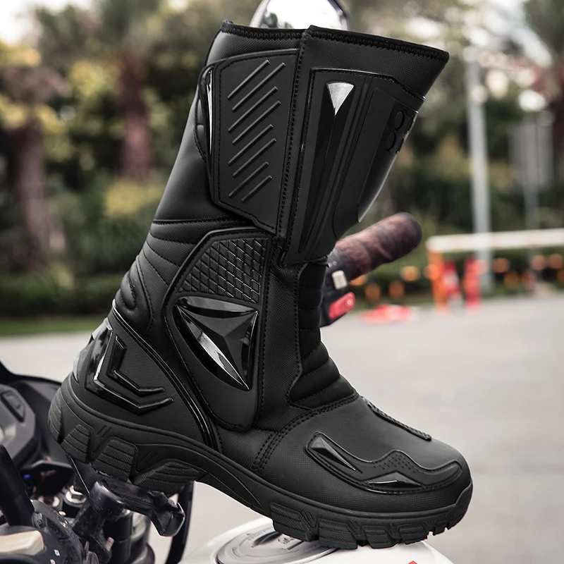 

Motorcycle protective boots fashion unisex four season anti slip high top breathable wear-resistant off-road casual riding shoes