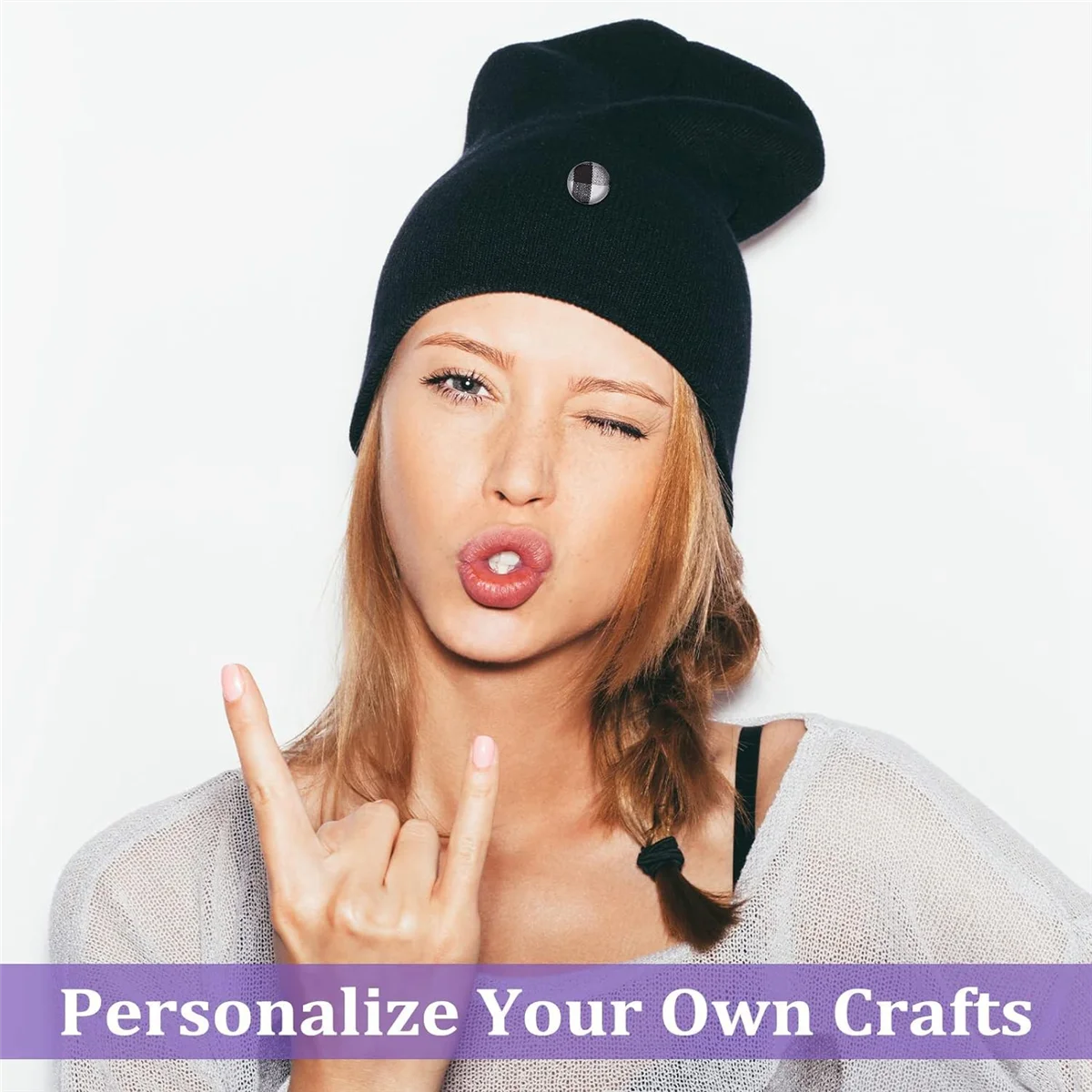 ツールサイズ付きカバーボタンキット、セルフカバー、DIYファブリッククロス、0.59インチ、100セット