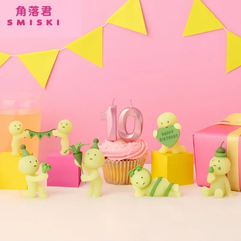 

New Hot Original Smiski Birthday Series Blind Box Desktop Ornaments Decor Pendant Mini Figures Doll Blind Box Toy Collect Gifts