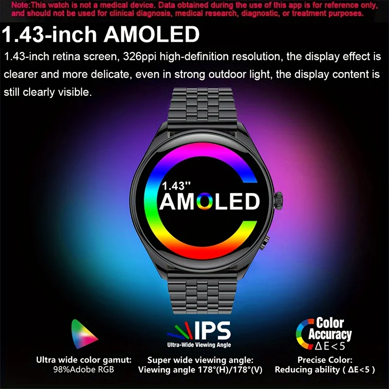 2025 新しい Utral 薄型女性スマートウォッチ 1.43 インチ HD AMOLED ディスプレイ Bluetooth 通話マルチスポーツトラッカー音楽プレーヤー USB 充電