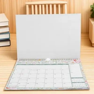 

2025-2026 Large Spiral Wall Calendar Floral Design Hangable Office Whiteboard Decorative Family Planner Thick Paper Block