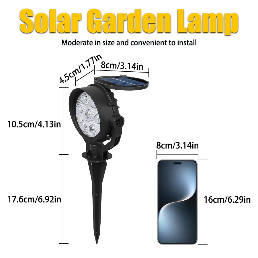4/7 LED Solar Spot Lights Outdoor - Waterproof Solar Garden Stake Lamp Multi Light Modes for Walkway Lawn Driveway Backyard