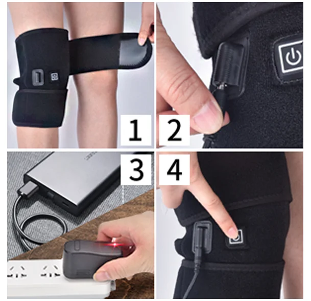 Heated Knee Brace Wrap for Muscle Relaxation Arthritis Pain Relief Rheumatism Portable 3 Heating Modes Electric Heating Knee Pad