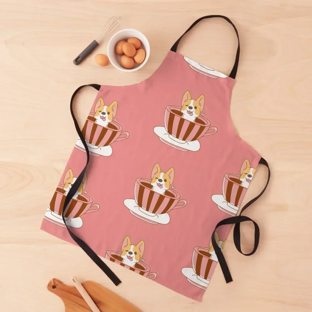 

Funny Corgi In a Coffee Cup Apron House Things For Home And Kitchen Goods For Home And Kitchen Women Kitchen Apron