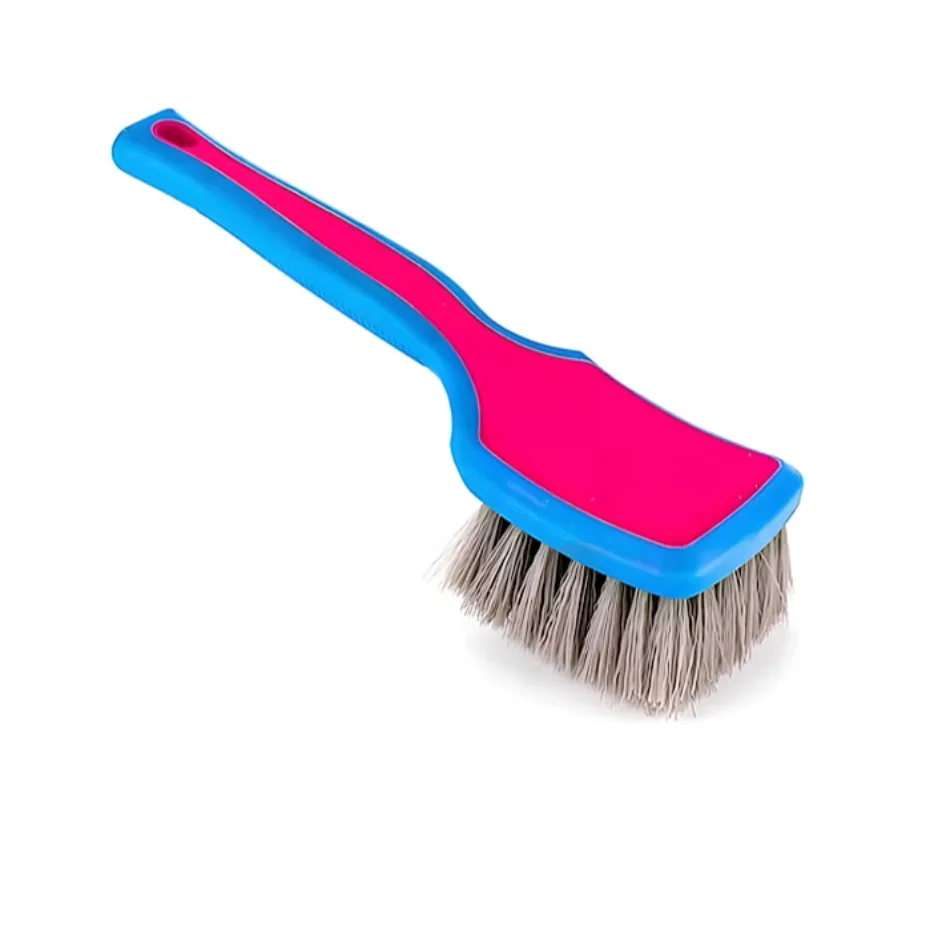 Pink/Blue Medium Stiff Synthetic Bristles Tire Cleaner Ergonomic Easy Grip  Tire Cleaning Brush