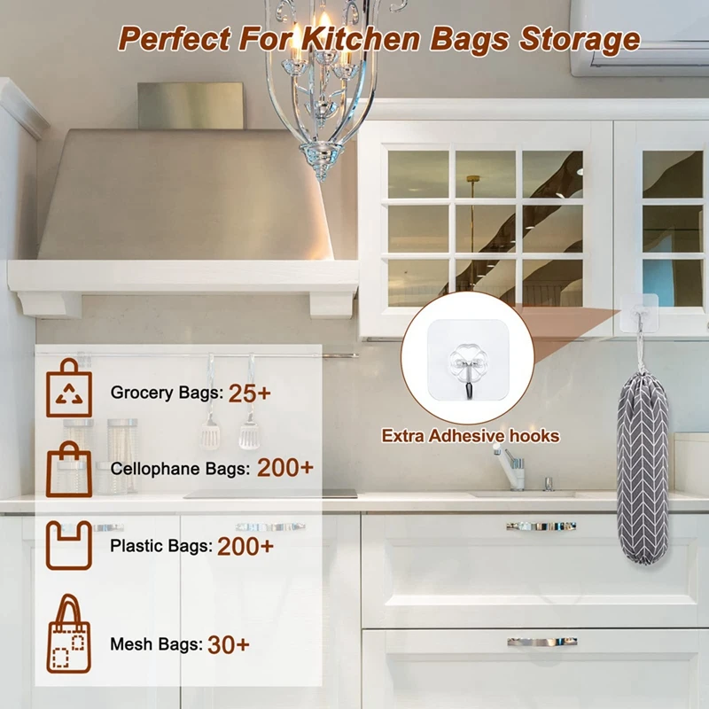 Kitchen Garbage Bag Storage Bag Washable Grocery Bag Wall Hanging Easy Extraction Plastic Bag Storage Hanging Bag