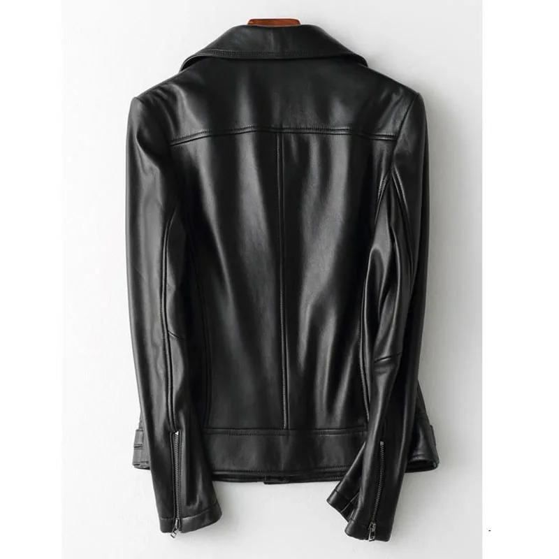 6XL Large Size Short Leather Jacket 2024 New Women Spring Autumn Slim Motorcycle Jacket Lapel Zipper Female Faux Leather Coat