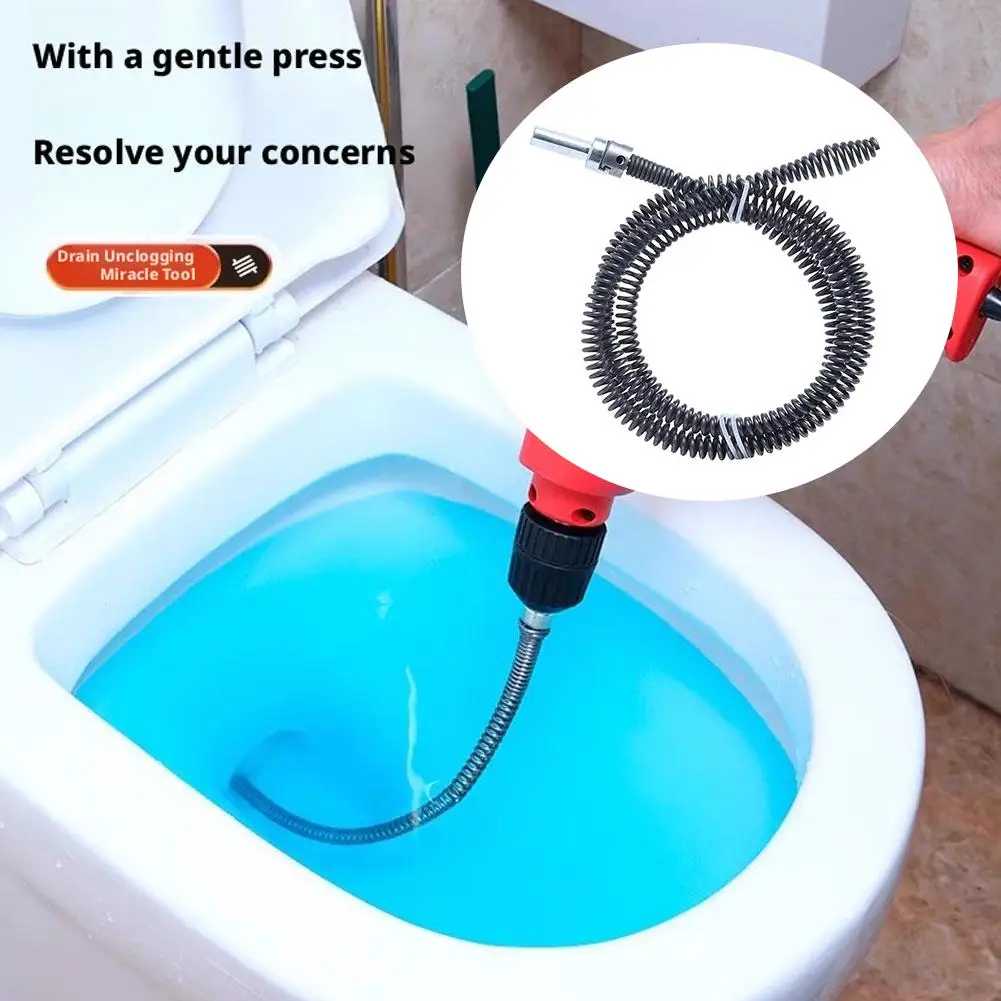 

Heavy Duty Hand Crank Auger for Toilet Sink Bathtub Clog Removal, Professional Drain Snake Tool, Flexible Spring Pipe Cleaner