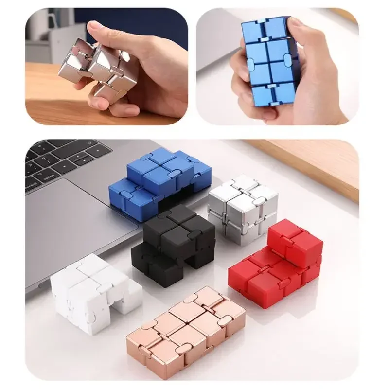 Unpack Puzzle Infinite Twist Square Slider Rotate The Metal Slider Children's Infinite Flip Alloy Double Layer Square