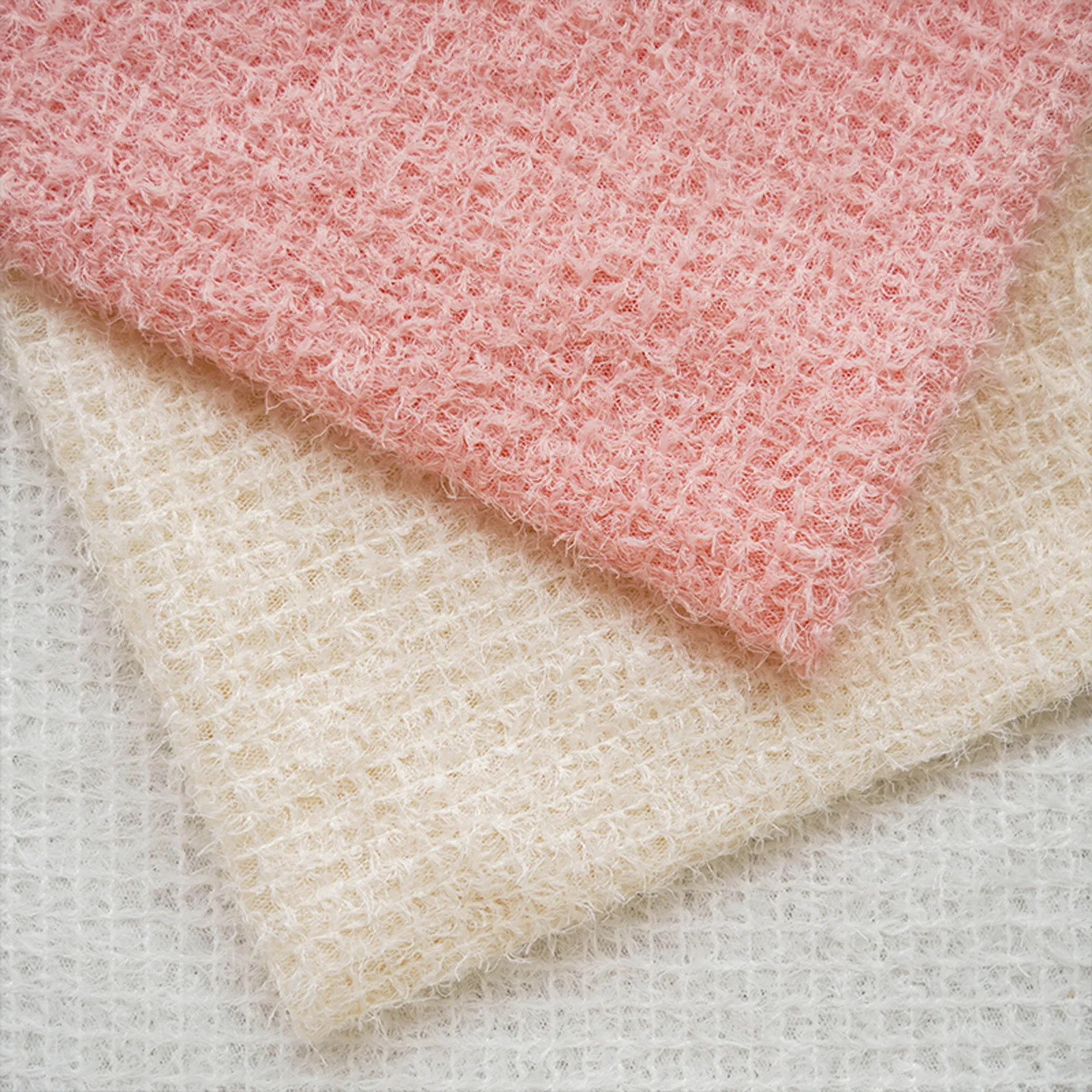 140Cm wide Hollow Mohair Fishnet Wedding Gown Fabric Lightweight Fuzzy Scarf Stretchy Fashion Multicolor Cloth Material