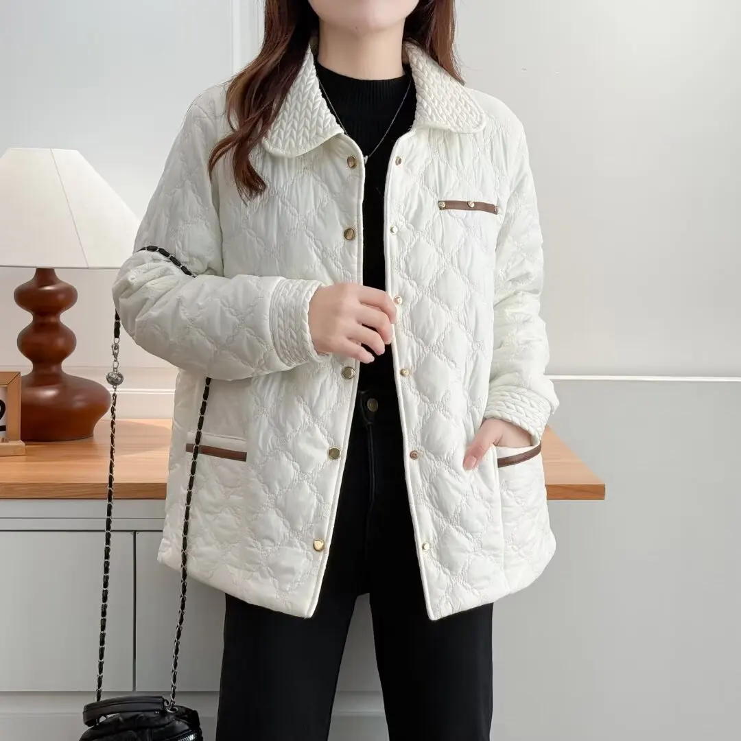 

XXXXL Fashion Plus Size Women's Parkas New Autumn And Winter Style Stylish Lapel cotton-padded Jacket Casual Warm Coats 2562