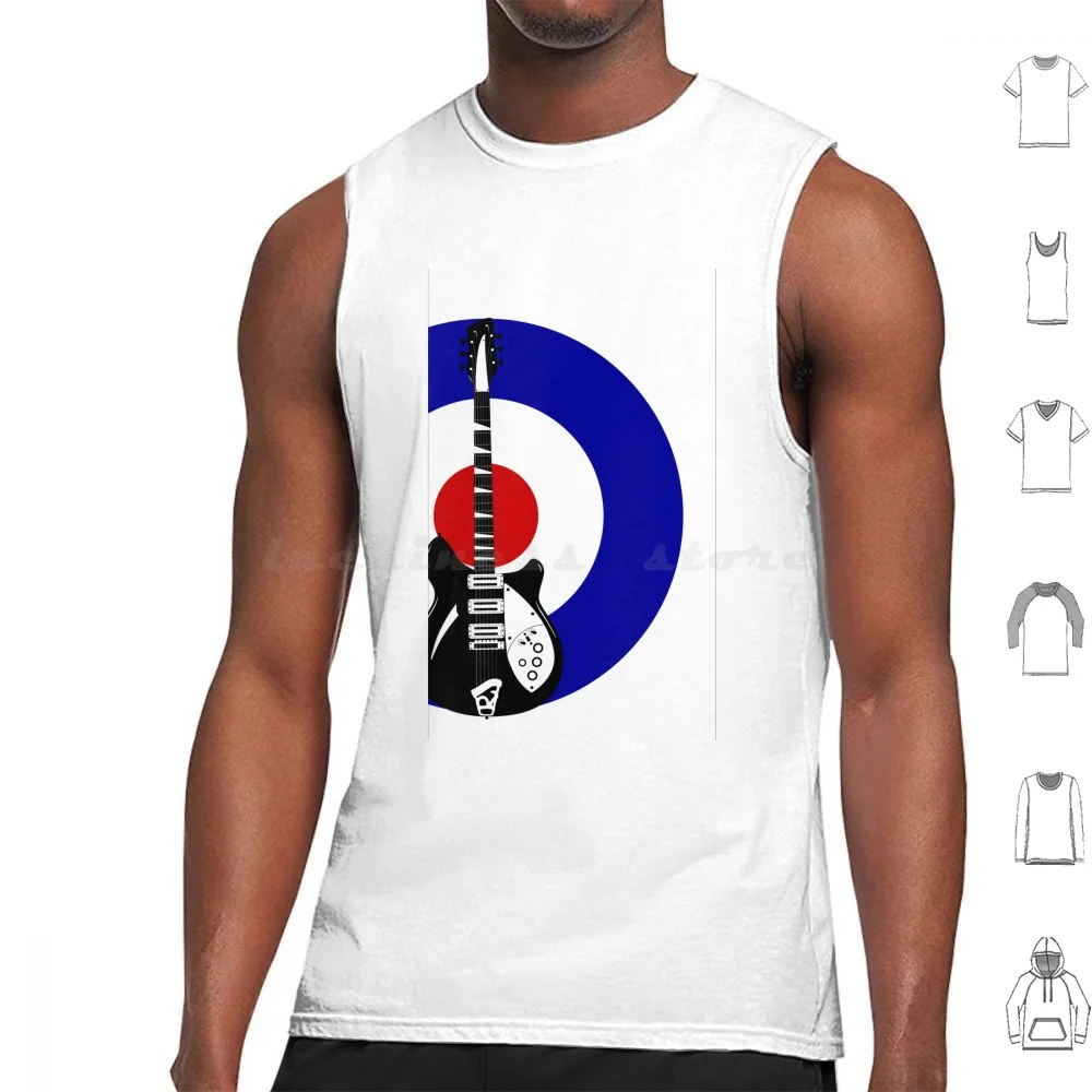 Half Rick Bullseye Tank Tops Vest Sleeveless Mods Style Council Bullseye