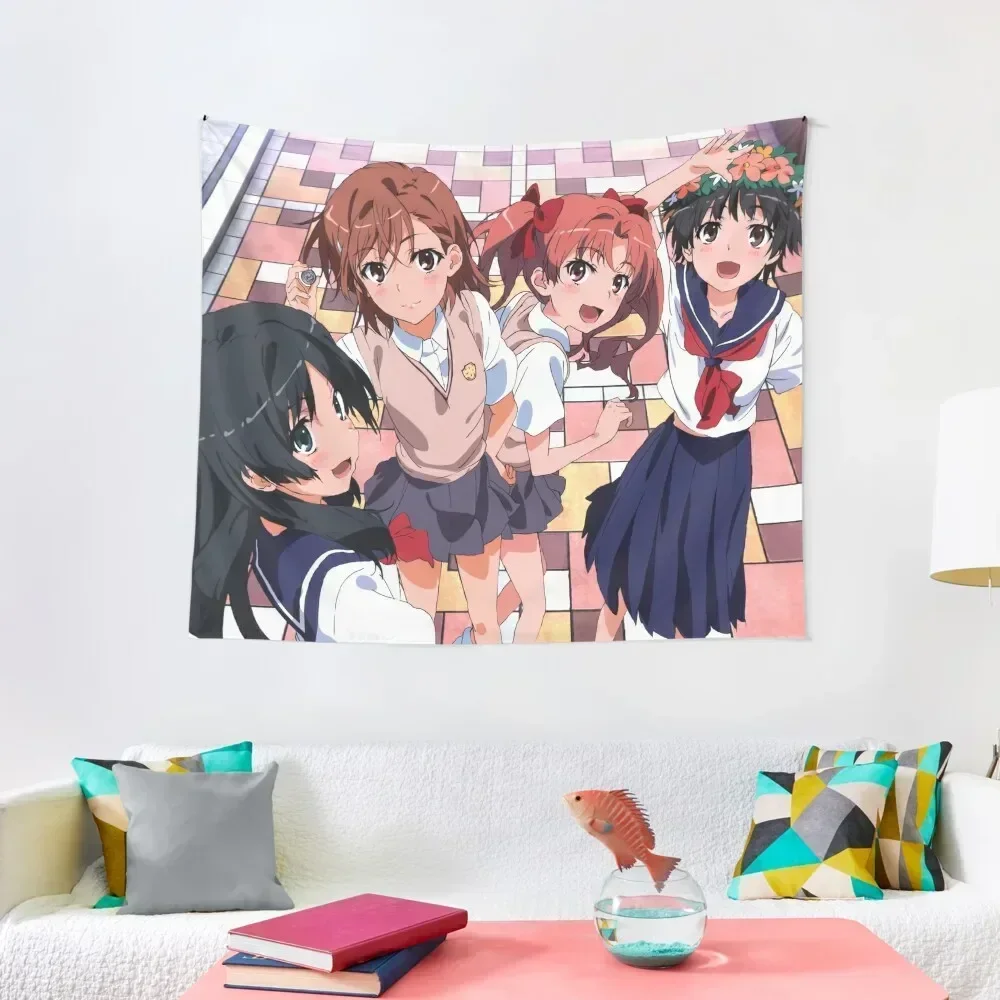 

Toaru Kagaku - Misaka Mikoto, Shirai Kuroko, Saten Ruiko, Uiharu Kazari Tapestry Wall Carpet Things To The Room Tapestry