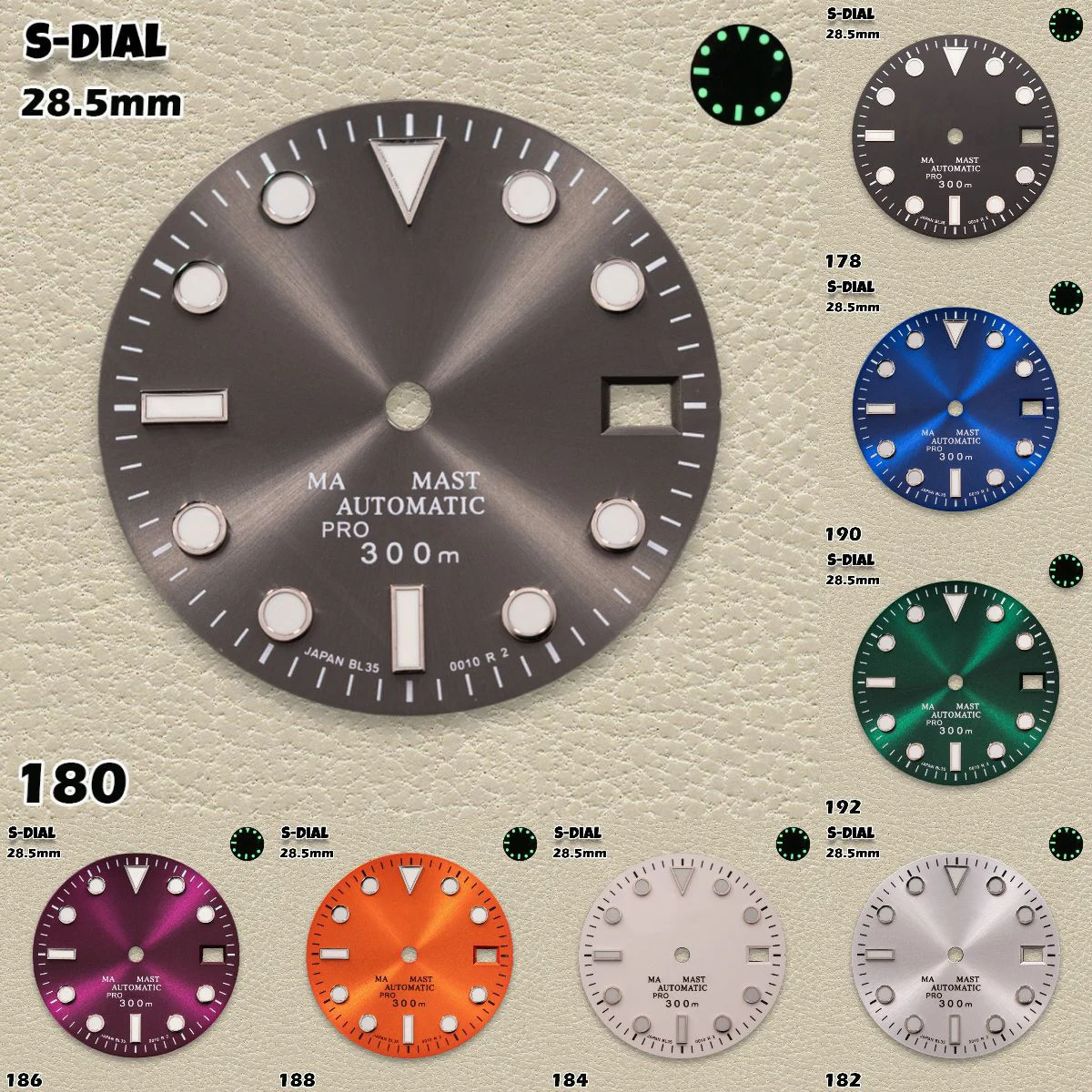 

Профессиональный циферблат с водной тематикой 28,5 мм для NH35/NH36/4R | Модификационные аксессуары для мужских часов: логотип S и светящийся зеленый C3
