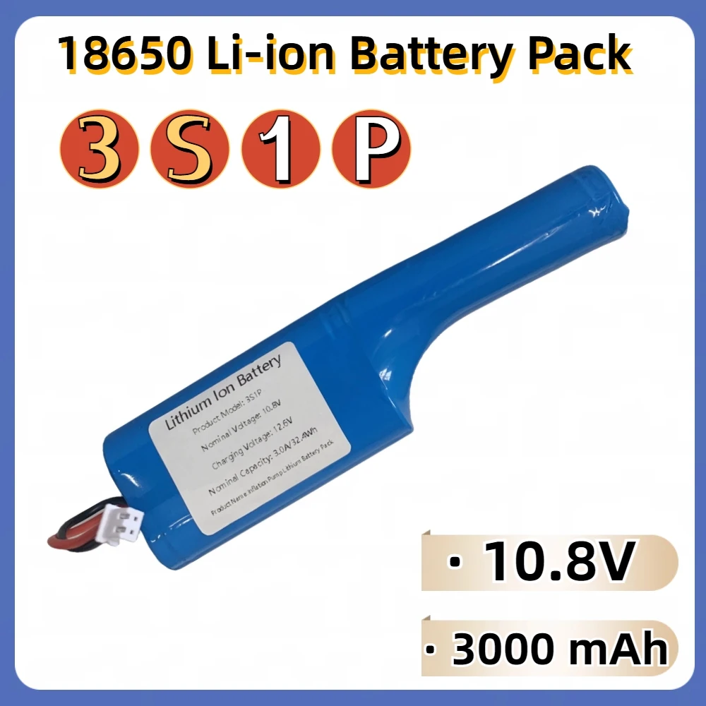 10.8V 3S1P 3000mAh Li-ion  Rechargeable Battery Pack Suitable For Lnflation Pump Lnjection Pump No Pollution Long Cycle Life