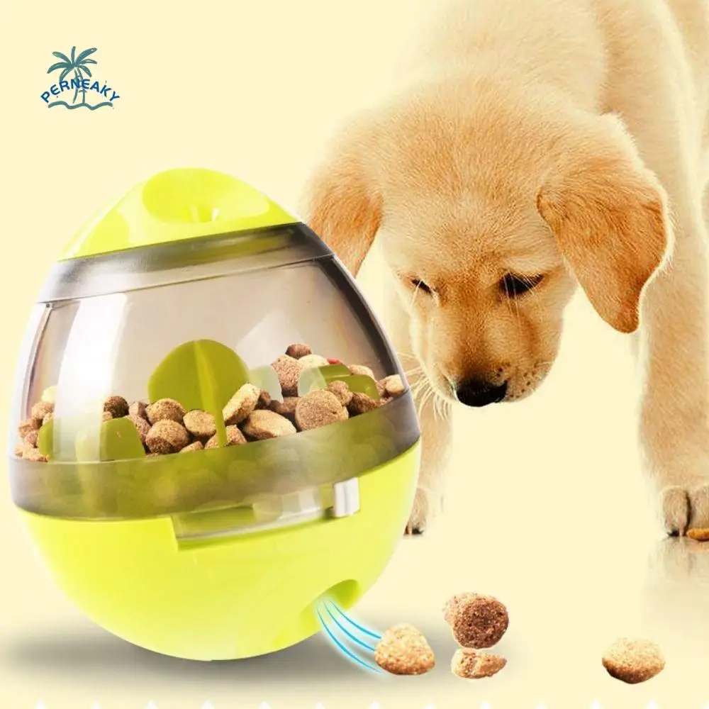 

IQ Treat Dog Treat Ball Feeder Adjustable Pet Food Dispenser Cat Toy Rolling Egg Interactive Dog Toys for Playing Training