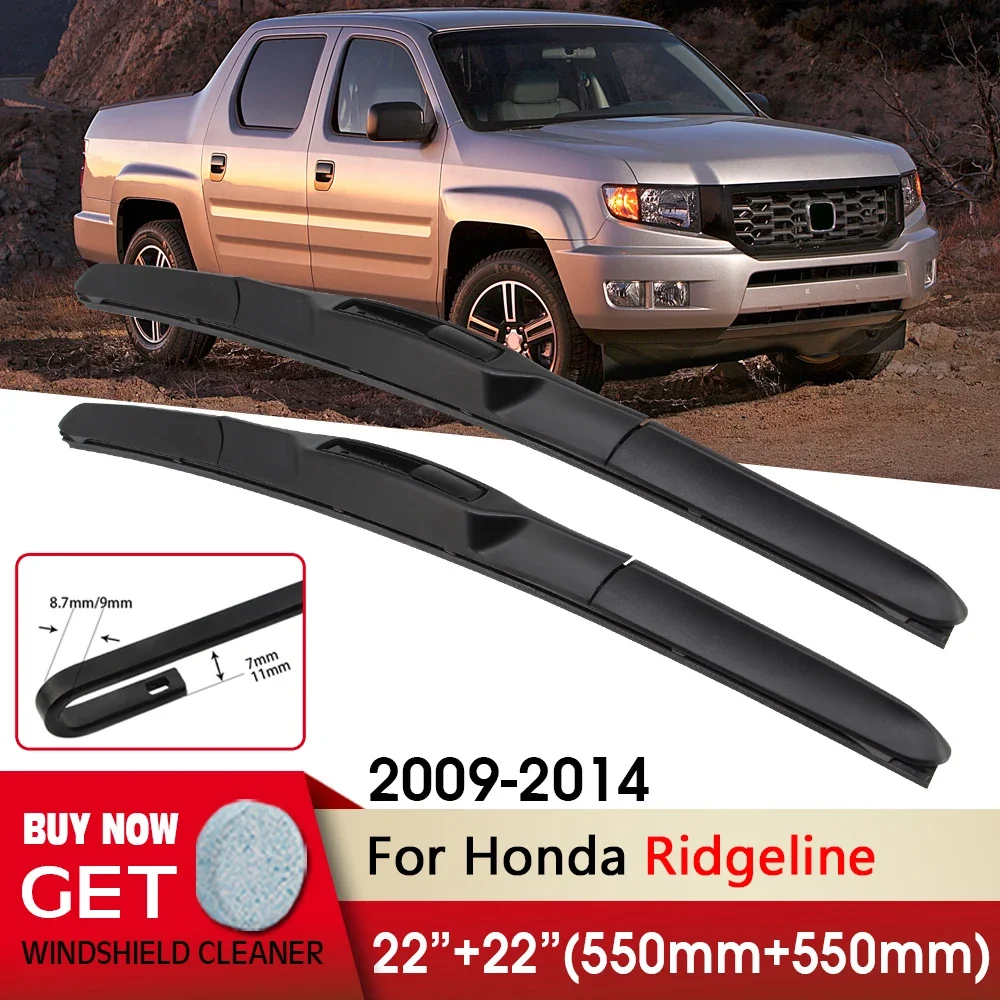 

Car Wiper RHD LHD Front Wiper Blade 22"+22" For Honda Ridgeline 2009-2014 Fit U Hook Arm Windshield Windscreen Front Window
