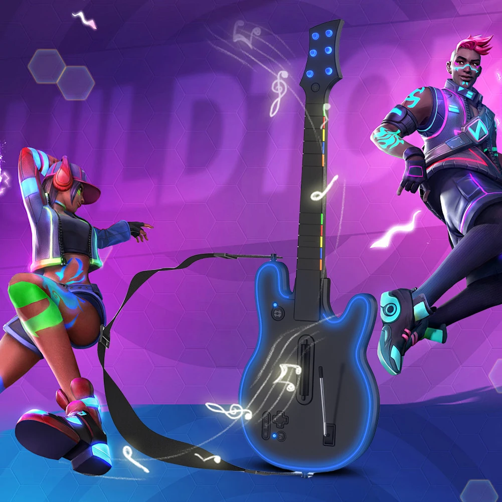 

Wireless Guitar Controller Console Remote Joystick Wireless PC Guitar Controller for PS3 PC Guitar Hero Clone Hero Rock Band